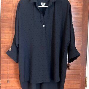 🖤 Ivy Jane Black Swiss Dot Tunic / Shirt Dress – Size L – NWOT